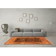thumbnail image 3 of Ahgly Company Indoor Square Oriental Orange Industrial Area Rugs, 4' Square, 3 of 4