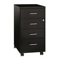thumbnail image 2 of Pemberly Row Contemporary 18" Deep 4 Drawer Metal Mobile Organizer Black, 2 of 15