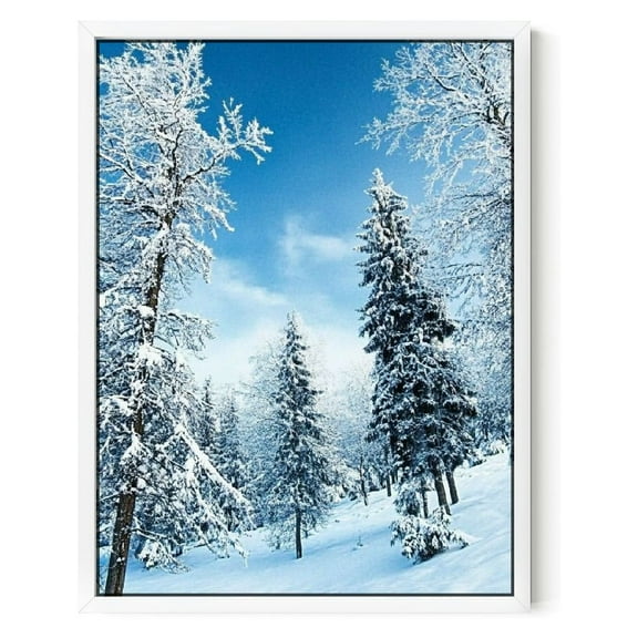 NJSTORE Snow Mountain Wall Art Winter Tree Forest at Sunrise Picture Canvas Prints Nature Landscape Paintings Prints Modern Artwork for Living Room Home Decoration (Small) 12x16in