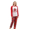 thumbnail image 1 of Matching Family Christmas Pajamas Plaid Long Pants Tops Vacation Pjs Sets Sleepwear Couple, 1 of 6