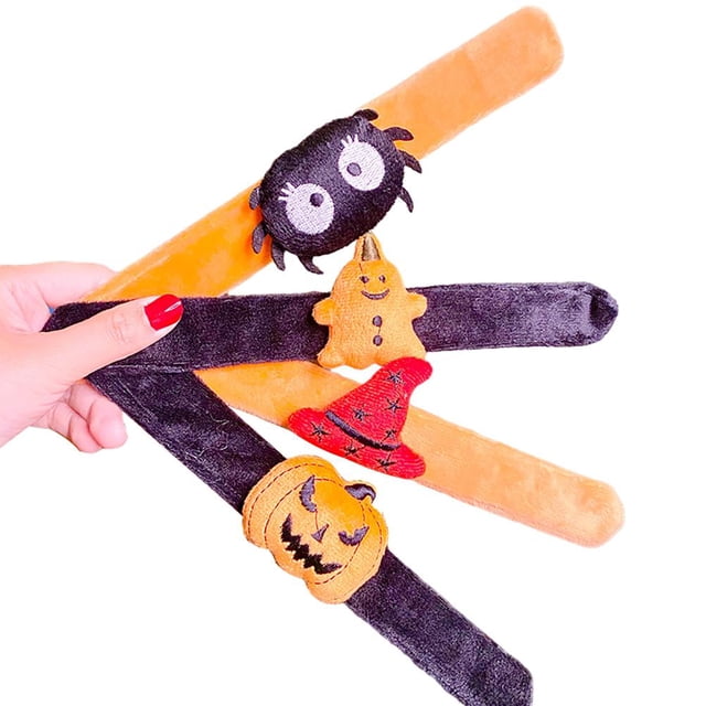 Pulseras De Bofetada De Halloween, Divertidas Pulseras De Araña De Calabaza, Bandas De Bofetada De Halloween, Decoración De Fiesta De Feliz Halloween 4 Uds. Minnieouse HA037226-00