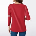 thumbnail image 4 of Textilo Womens Patriotic T Shirts 3/4 Sleeve V Neck Shirt American Flag Design T-Shirts Cross Patriotic 250 Years Of Freedom Tees,Red XL, 4 of 4