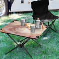 thumbnail image 4 of BZSMCE Camping Tables Simple Folding Table Fox with Golden Crown Pattern Size:23.6*15.7in, 4 of 7