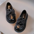 thumbnail image 2 of GiLiling Girls Dress Shoes Loafers, Bowknot Slip-On School Shoes with Low Heel, Closed-Toe Flat Shoes for Uniforms Performances Parties Casual Wear (Black, 7 Years), 2 of 8