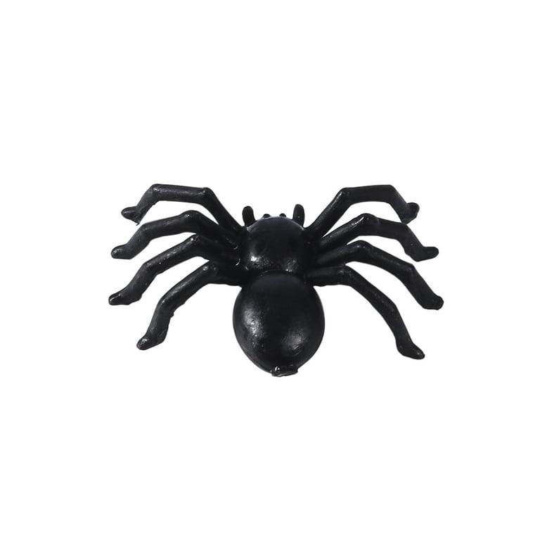 50Pcs 2cm Scary Plastic Spiders Small Fake Spider Joke Toys for Prank Halloween