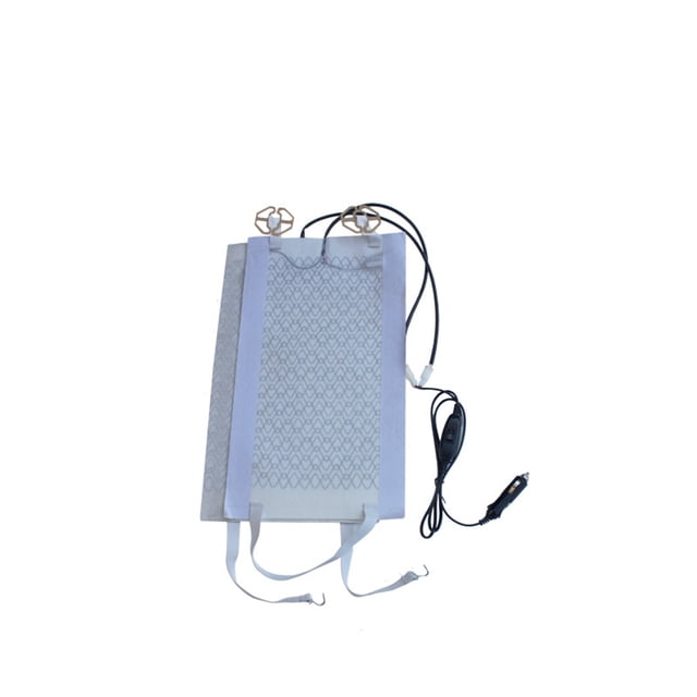 Kenally Almohadilla de calefacción eléctrica de 2 piezas para asiento Interior, alfombrilla para sentarse, calentador automotriz con gancho, clima Ventana automotriz Kenally VI017859-01