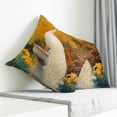 thumbnail image 4 of Throw Pillow Covers 16x16 Inch, White Peacock Elegance Decorative Pillow Cases for Couch Sofa Bed, Retro Botanical Garden Floral Cotton Linen Square Home Decor Pillowcases with Hidden Zipper, 4 of 7