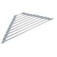 thumbnail image 6 of Roll Up Triangle Dish Drying Rack Kitchen Sink Organizer Corner Over the Sink Sponge Rag Holder Foldable Stainless Steel Drainer, 6 of 6