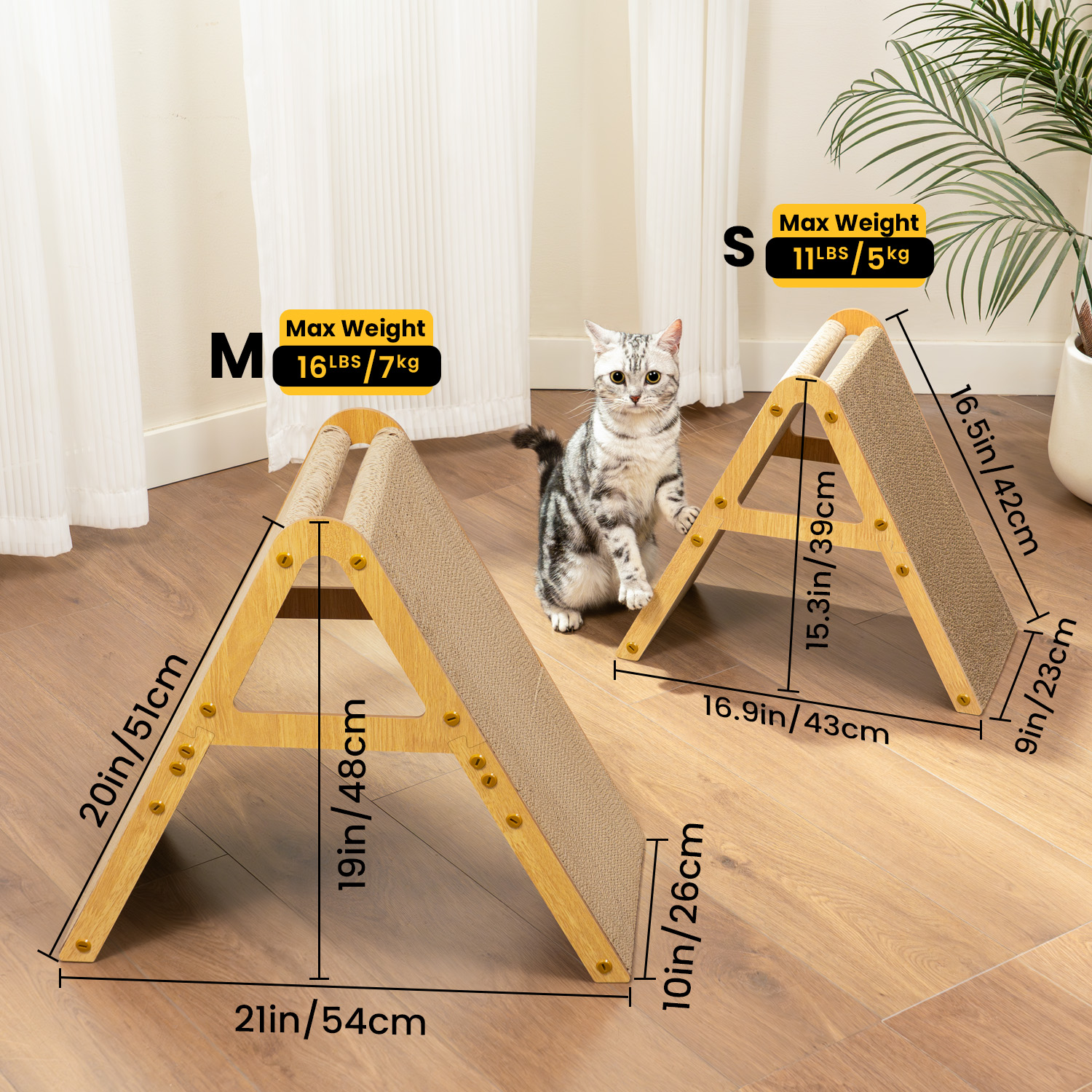 Conlun A-Shape Cat Scratcher with Reversible Cardboard Pad photo 2