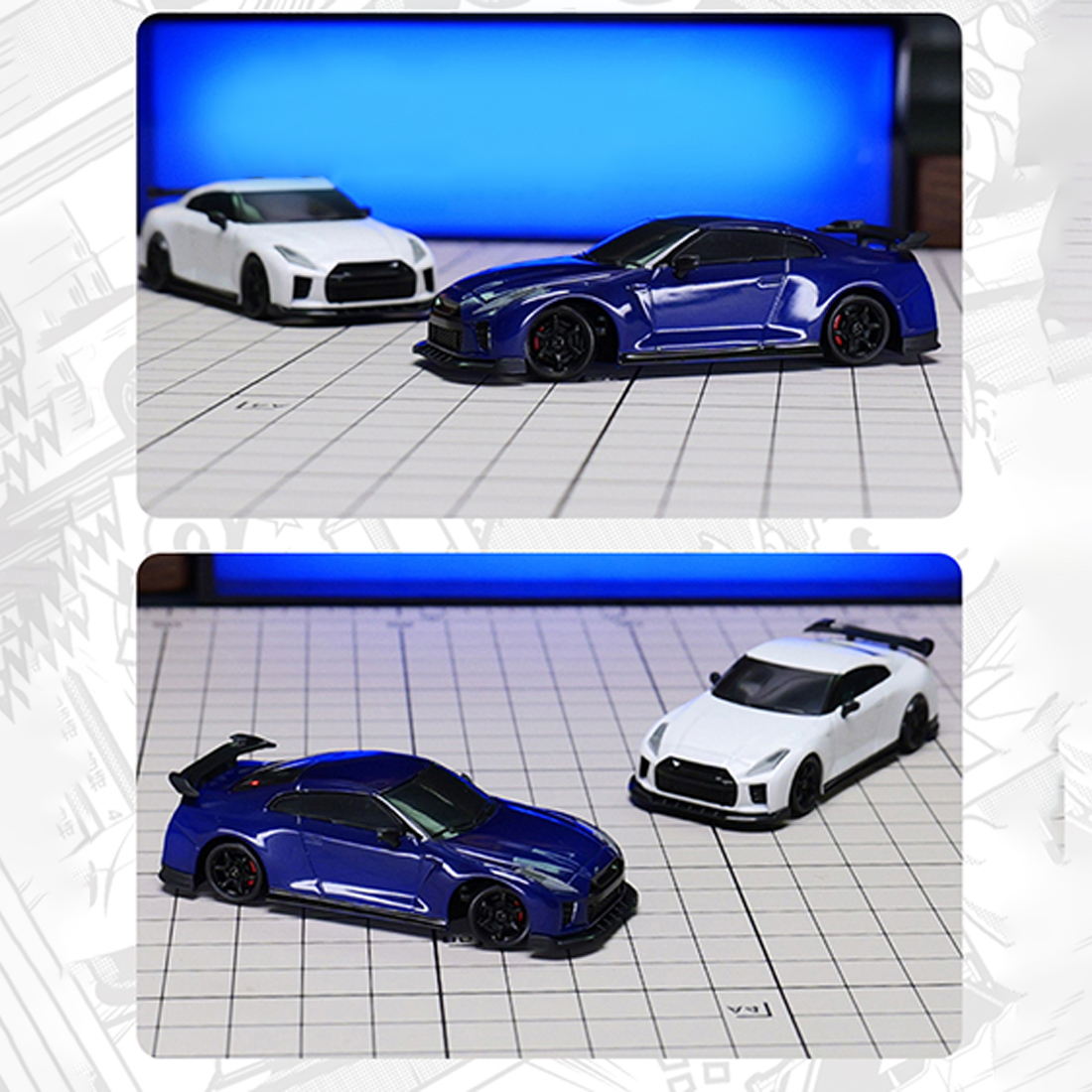 1/64 Mini RC Car, 4WD Full-Proportional Throttle with Semi-Pro Steering, 2m/s Speed, Type-C Fast Charging, LED Lights & High-Detail Die-Cast Shell Mini Racing Toy for Adults
