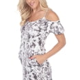 thumbnail image 3 of White Mark Robe Maxi Teinture sur Nœuds Épaules Dénudées pour Femmes, 3 of 5