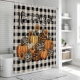 thumbnail image 6 of Leopard Pumpkin Shower Curtain, Waterproof Shower Curtains for Bathroom, Fall Thanksgiving Sunflower Black Plaid Beige Washable Fabric Bathtub Curtain Set Bath Decor with 12 Hooks 48"x72", 6 of 8