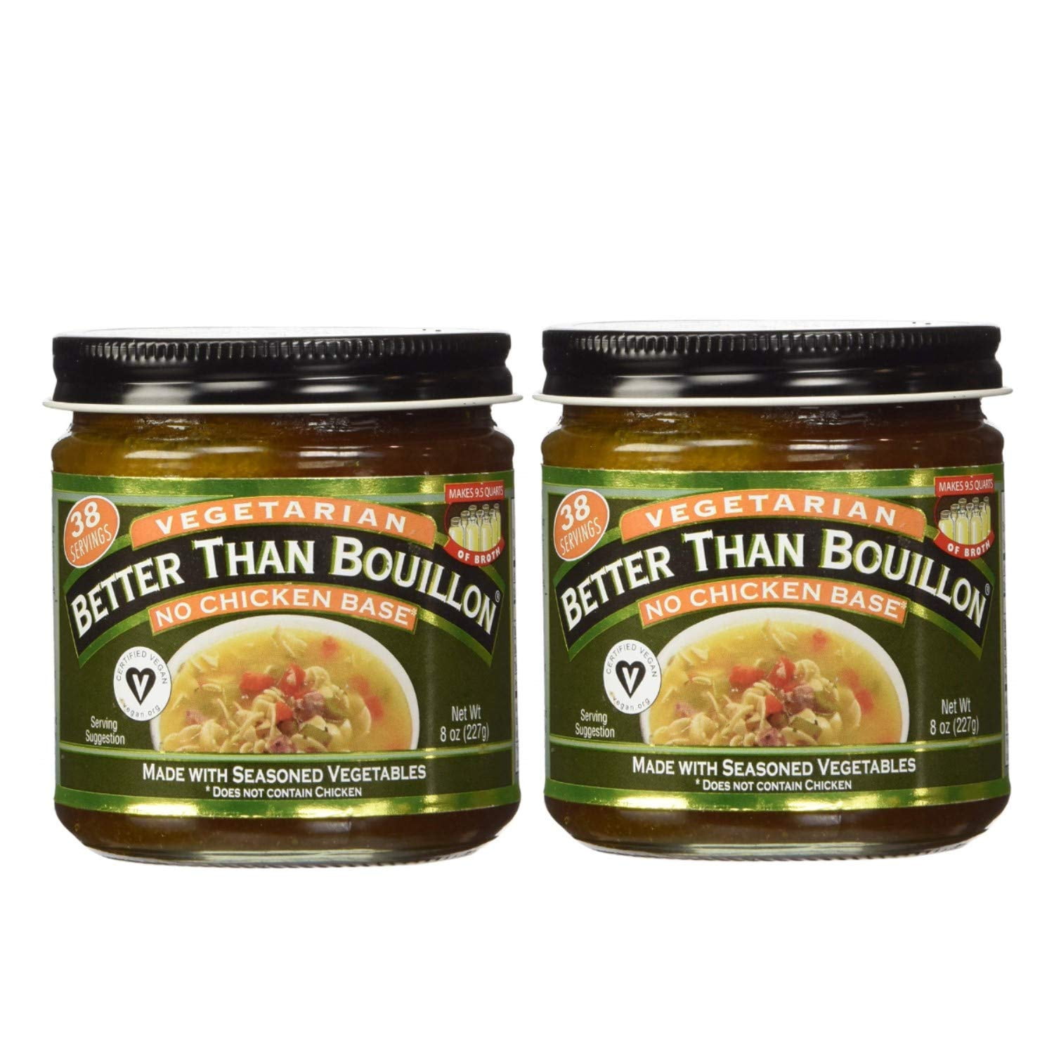 Better Than Bouillon No Chicken Base Two Pack (8oz Each) Vegetarian Bouillon Base for Soups