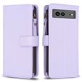 thumbnail image 6 of SaniMore for Google Pixel 7 6.3" 2022 Business Case, Full Body Protective PU Leather with Zipper Purse + Card Holder Flip Kickstand Lanyard [Shockproof TPU Shell] Vintage for Men Women, Purple, 6 of 8