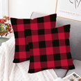 thumbnail image 2 of Red Black Buffalo Check Plaids Pillow Covers 18x18 Inch Merry Christmas Farmhouse Decorations Throw Pillow Cases Double Sided Super Soft Square Cushion Cover for Home Car Bed Sofa Couch, 2 of 5
