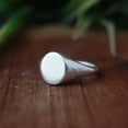 thumbnail image 6 of Silver Signet Ring, 925 Sterling Silver Ring, Men's Signet Ring, Statement Ring, Minimalist Round Face Ring, Custom Engravable Menâ€™s Jewelry, 6 of 9
