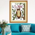thumbnail image 2 of DIY hecho a mano Be Wise Owl estampado Kit de Kits de decoración del hogar Sunnimix Kits de punto de cruz estampado, 2 of 8