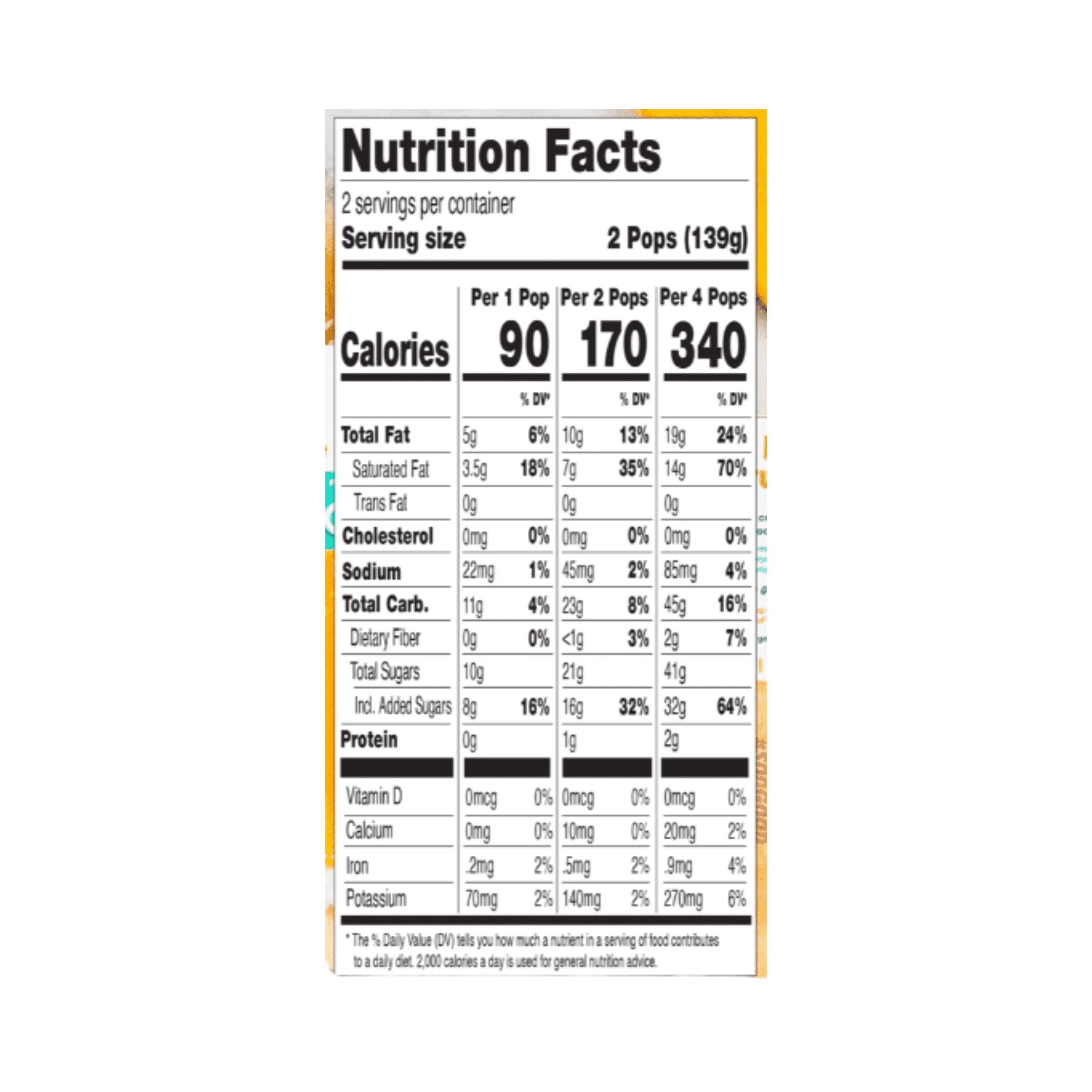 Good Pop, Dairy Free Orange 'N Cream Bars, Net Wt 10 fl oz Carton Box (Frozen)