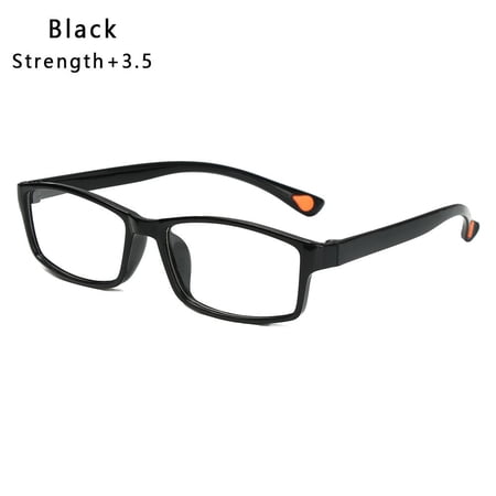 New Women&Men Ultra-Light Reading Eyewear Vision Care Presbyopia Eyeglasses Anti-fatigue Glasses BLACK STRENGTH 3.5