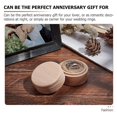 thumbnail image 3 of Beige Wooden Ring Box for Proposal Elegant Round Ring Case, 3 of 5