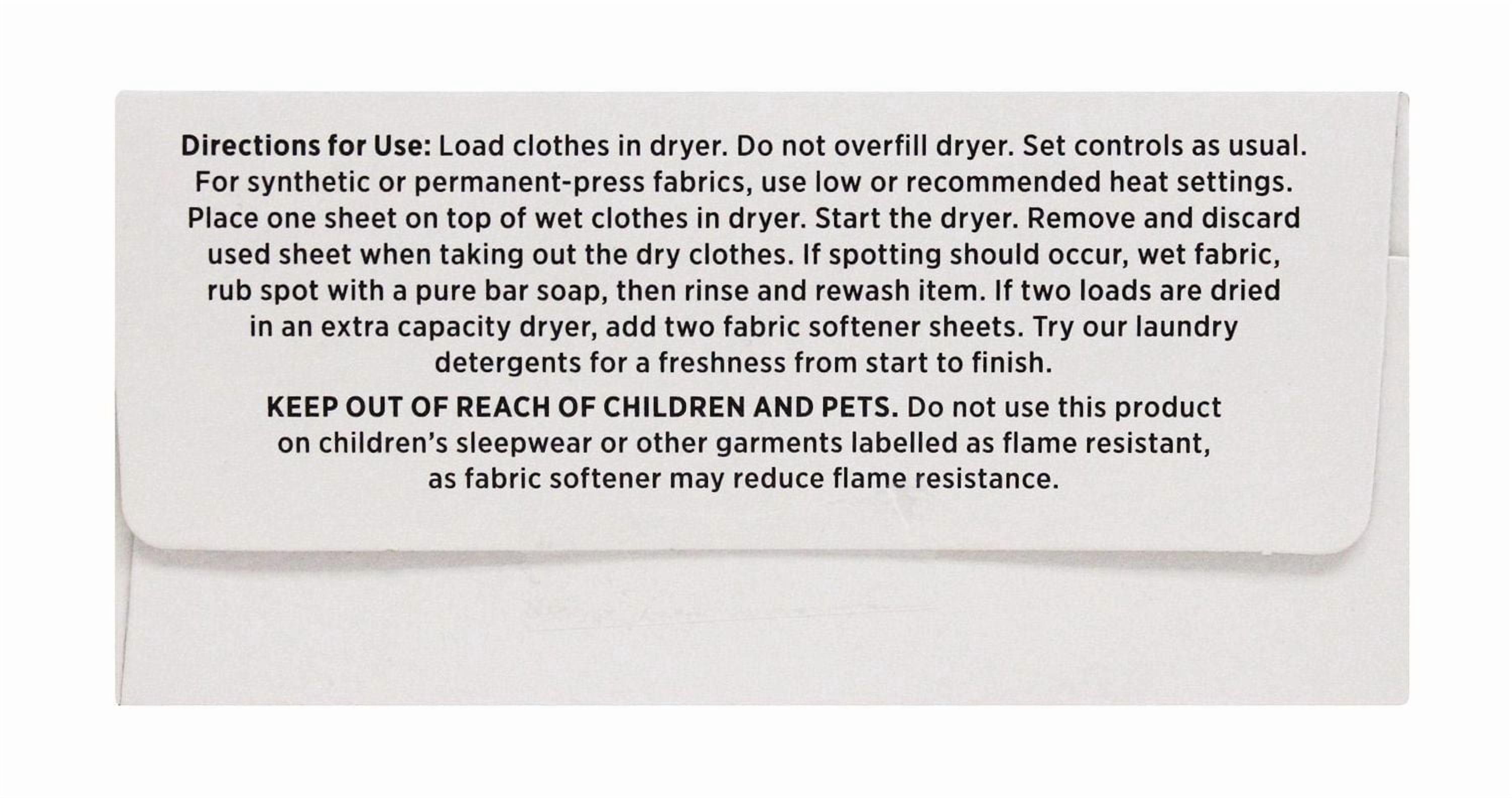 Great Value Pure & Gentle Unscented Fabric Softener Sheets