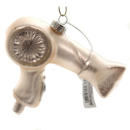 Holiday Ornaments Pink Hair Dryer Glass Stylist Blow Dry T2409