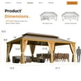 thumbnail image 6 of Hommow 14'x22' Hardtop Gazebo Aluminum Frame Gazebo with Galvanized Steel Double Roof, 6 of 9