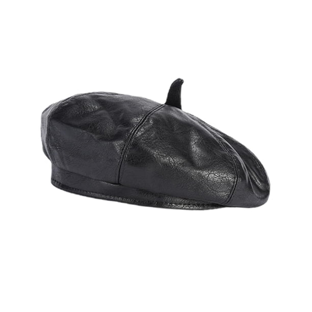 Gorro de boina para mujer Yinane Vintage de moda informal elegante negro