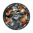 thumbnail image 2 of HHGBAD Halloween Acrylic Crow Pendant - 7.87 Inch Round Wall Hanging Decor with Metal Chain for Festive Home Decoration, 2 of 6