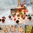 thumbnail image 2 of Christmas String Lights, Pinecone Red Berry Bell Xmas Garland with Lights Battery Operated Fairy String Lights with Pine Cone Indoor Outdoor Christmas New Year Party Decoration, 2 of 8