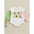 thumbnail image 3 of Newborn Baby Girl Boy My first St. Patrick's Day Outfit 3 6 12 18 Months Lucky Baby Romper Sweatshirt Onesie Bodysuit, 3 of 8