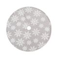 thumbnail image 1 of 90cm Party Decoration Gray Soft Fleece Snow Pattern Christmas Tree Skirt With The Same Christmas Stockings, 1 of 5
