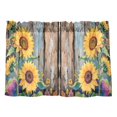 thumbnail image 7 of Yayeee Kitchen Curtains Tier Pair Light Filtering 27"x24" Rod Pocket Short Cafe Window Panel, Sunflower Wooden Pattern, 7 of 7