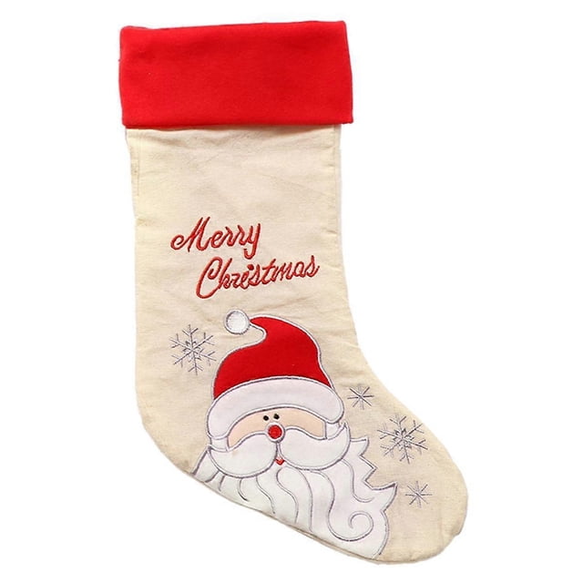 Calcetines navideños de Papá Noel, decoración navideña clásica y bolsa para dulces.