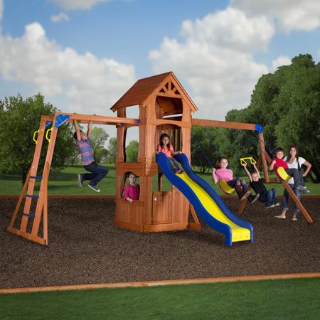 Backyard Discovery Parkway Wooden Swing Set - Walmart.com