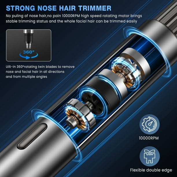 NEXPURE Nose Hair Trimmer, USB Rechargeable Electric Ear Nose Hair Remover, 5.11 x 0.66 x 0.66in - Shop Black Friday Deals for 2024! - Walmart Business Supplies