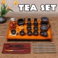 thumbnail image 1 of Chinese Kung Fu Tea Set Tea Ceremony Purple Clay Teapot Cup + Wood Tray Tea Tools Gift，Office Home Use, 1 of 11