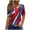 Blue(Style 159), variant on Summer Women Tops, Ladies Short Sleeve V Neck Button Casual Independence Day Printed T-Shirt Blouses