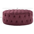 thumbnail image 4 of SAFAVIEH Charlene Modern Glam Solid Tufted Cocktail Ottoman, Bordeaux, 4 of 8
