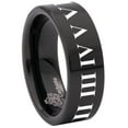 thumbnail image 6 of Roman Numerals Tungsten Carbide Ring, 6 of 9