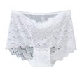 thumbnail image 2 of YWDJ Women Brief Panties Breathable Lace Lightweight High Waist No Show Solid Color Underwear High Waisted Lace Tight and Breathable Underwear Panties White L, 2 of 3