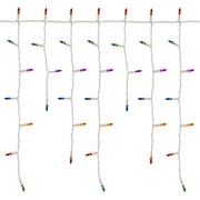 Holiday Time 300-Count Multicolor Icicle Christmas Lights, with White Wire, 19 Feet