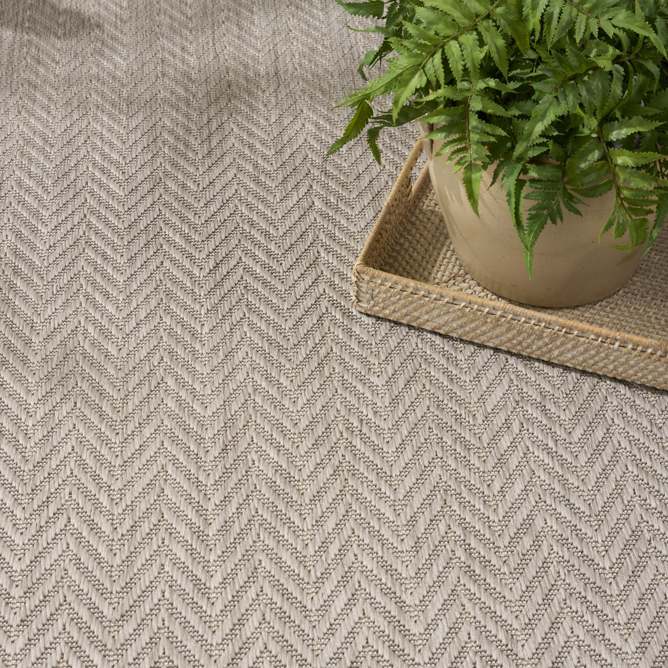 Nourison Horizon Indoor/Outdoor 9' x 12' Grey Modern Rug