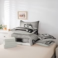 thumbnail image 6 of jejeloiu Funny Cat Kitten 7pcs Bedding Comforter Set,White Gray Queen Bedding Sets For Pet Lovers Reversible, 6 of 8