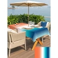 thumbnail image 5 of Outdoor Tablecloth with Umbrella Hole for Patio/Picnic/Party/Camping, Orange Blue Ombre Waterproof Table Cloth Rectangle Table Cover Washable, Abstract Modern Art Aesthetics (60"x 102"), 5 of 8