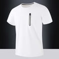thumbnail image 2 of XIAOCHA Men's Zipper Pocket Performance T Shirt Short Sleeve Crewneck Pullover Top Breathable Athletic Outdoor Tees, 2 of 3