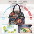 thumbnail image 6 of DouZhe Lunch Bags for Women and Men, Vintage Paisley Batik Flowers Prints Reusable Portable Insulated Cooler Waterproof Lunch Tote Bag for Travel Work Picnic, 6 of 7