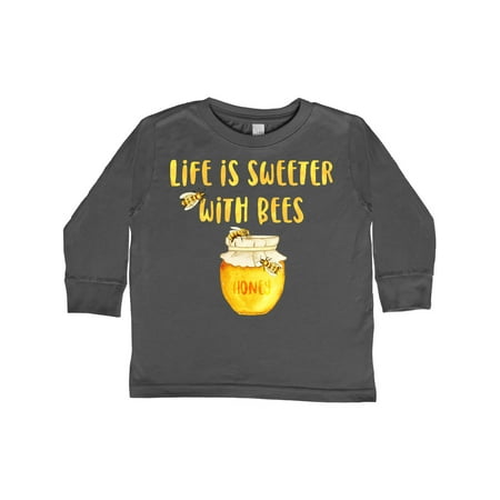 

Inktastic Life s Sweeter With Bees Gift Toddler Boy or Toddler Girl Long Sleeve T-Shirt