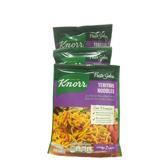 Knorr Pasta Sides For Delicious Quick Pasta Side Dishes Teriyaki Noodles No Artificial Flavors, No Preservatives, No Added MSG 4.6 oz, 3 count