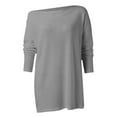 thumbnail image 4 of Tiweut Casual Sweaters for Women Off Shoulder Long Sleeve Oversized Solid Color Pullover Sweater Knit Loose Fit Elegant Blouses Grey,S, 4 of 5